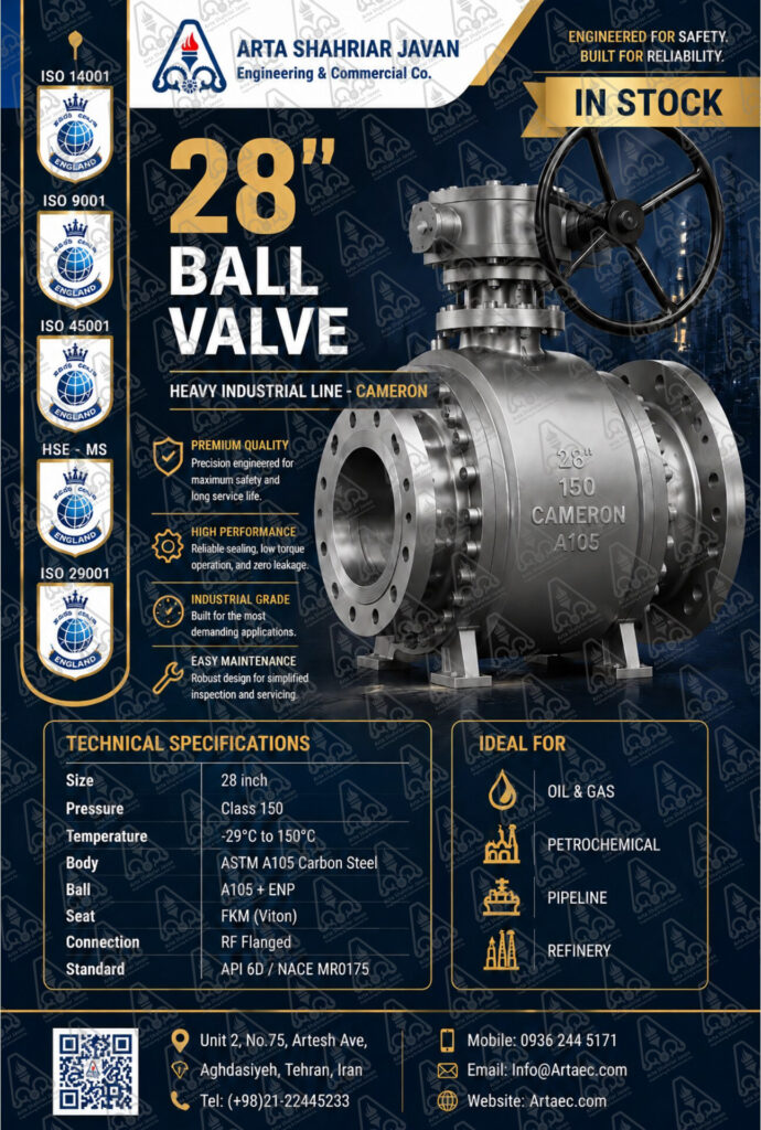 1- Ball Valve 28 inch Class 150 A105